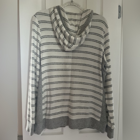 Market & Spruce XL hoodie sweater jersey gray white zipper cardigan - Picture 4 of 8